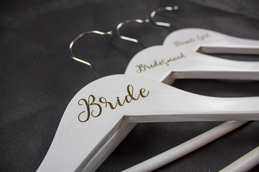 Wedding Hanger, Personalized Bridesmaid Hangers, Wooden Wedding Hangers, Bride Hanger, Wedding Dress Hanger Style - Irish Wooden Gifts