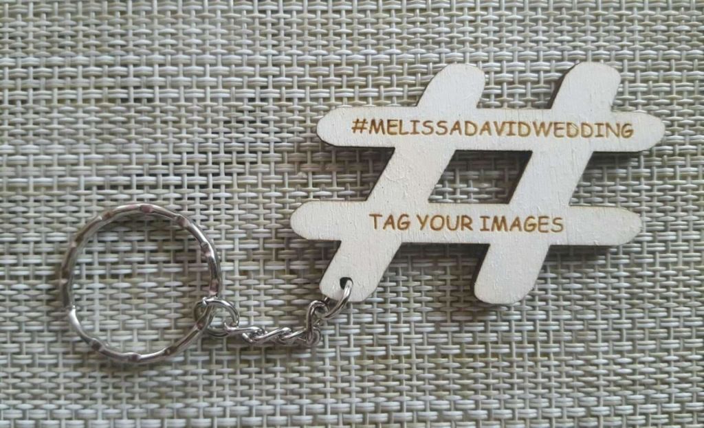 10 x Personalised keyrings wooden wedding favour or advertising - Irish Wooden Gifts