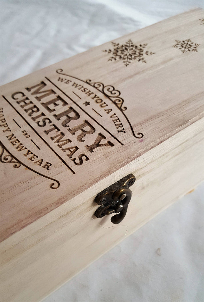 Personalised Wooden Wine Box, Christmas Wine Box, Personalised Wine Box - Irish Wooden Gifts