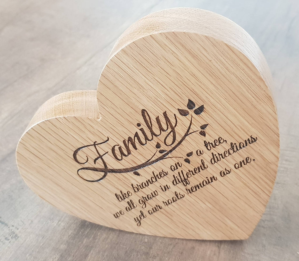 Engraved wooden heart. Personalised wooden heart. - Irish Wooden Gifts