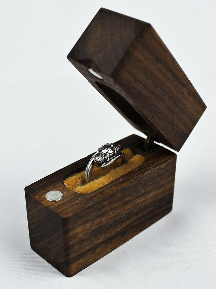 Personalised Wooden Engagement Ring Box, Ring box, Wedding Ring Box - Irish Wooden Gifts