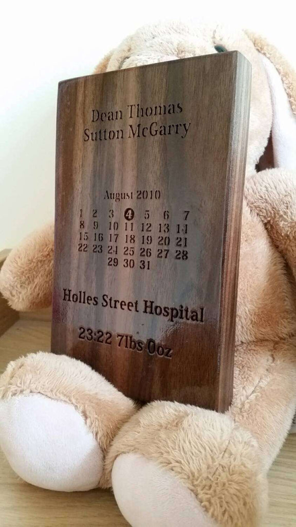 Personalised Wooden Plaque. Baby baptism newborn birthday baby shower custom engraved. - Irish Wooden Gifts