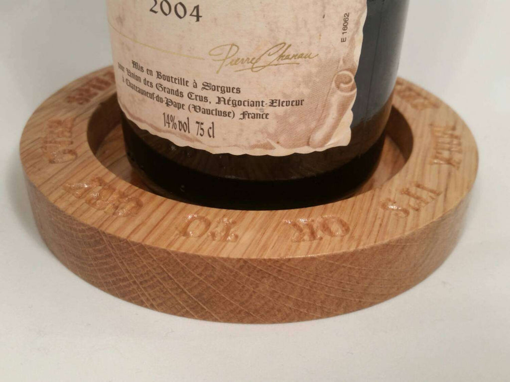 Unique Personalised Wine Bottle Coaster / Drip Catcher - Irish Wooden Gifts